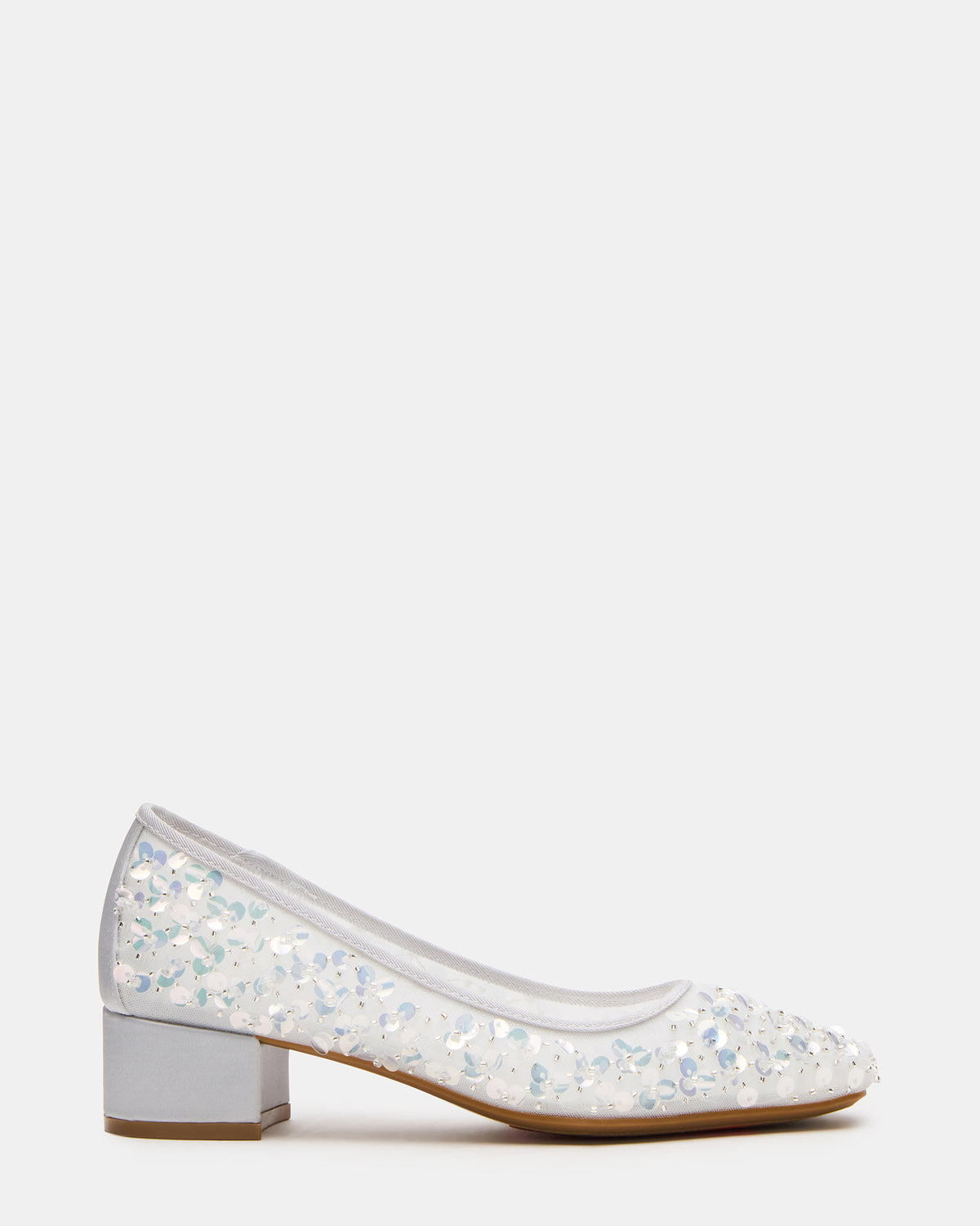 Steve Madden MOLLIE Silver Sequins Ballet Block Heels