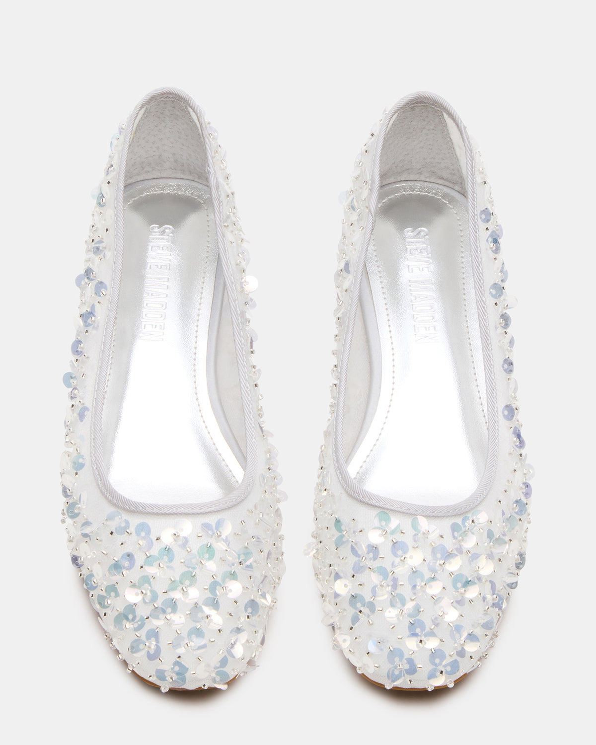 Steve Madden MOLLIE Silver Sequins Ballet Block Heels