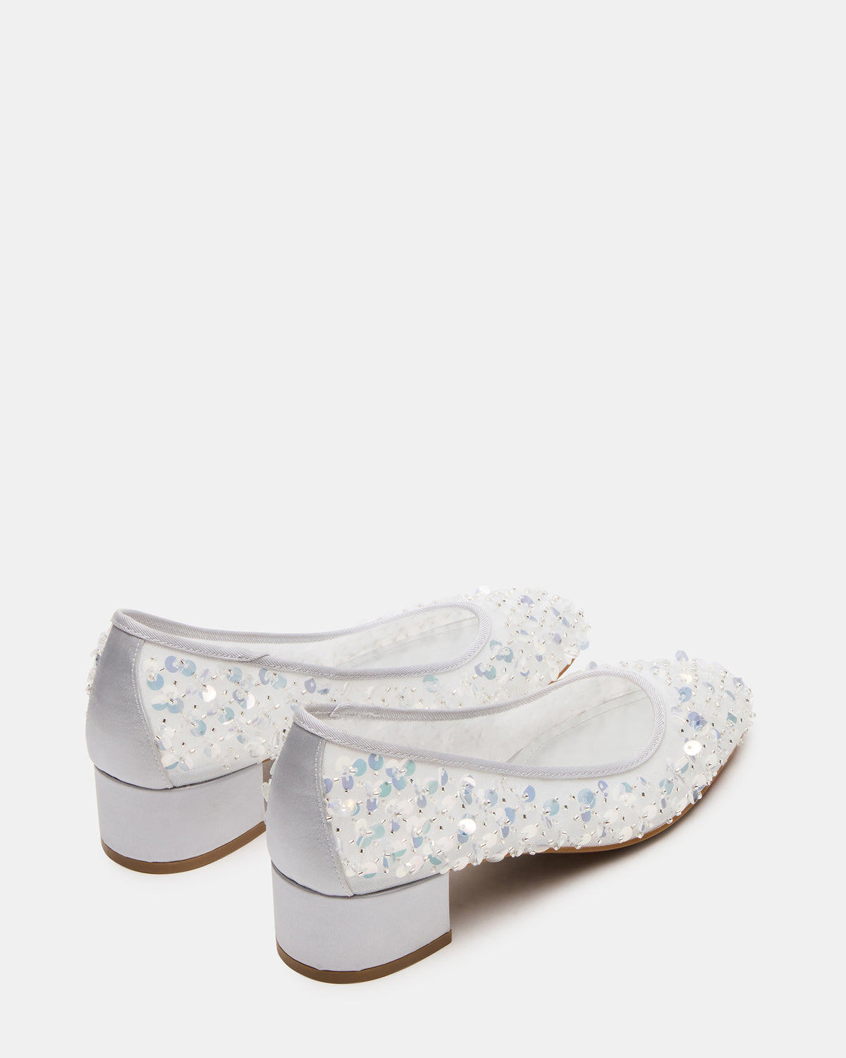 Steve Madden MOLLIE Silver Sequins Ballet Block Heels
