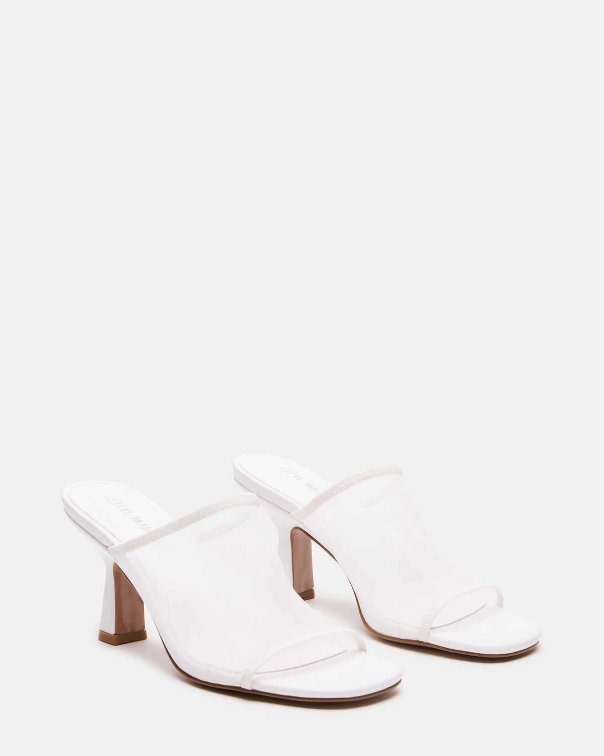 Steve Madden GLEAM White Women's Square-Toe Mule Heel