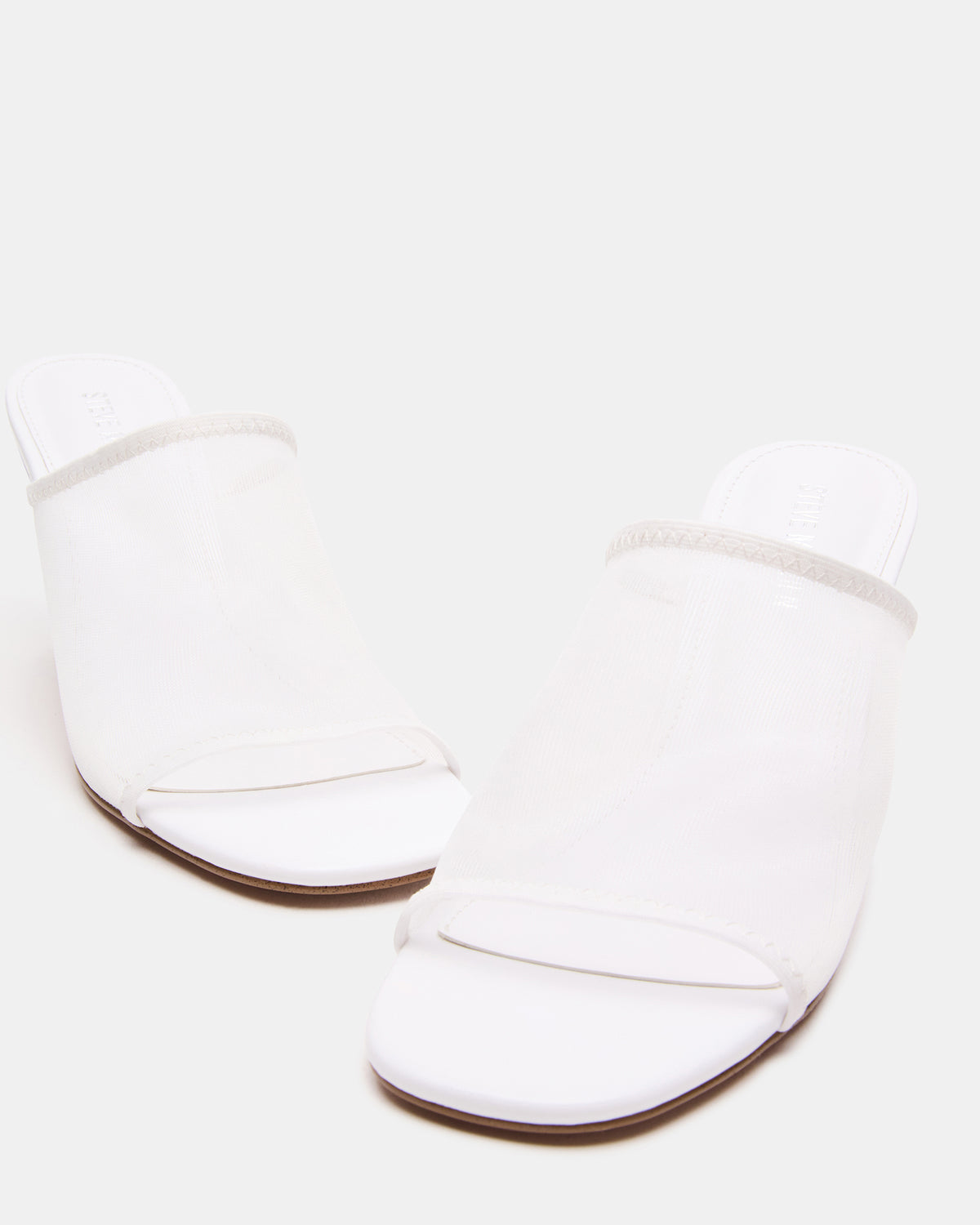 Steve Madden GLEAM White Women's Square-Toe Mule Heel