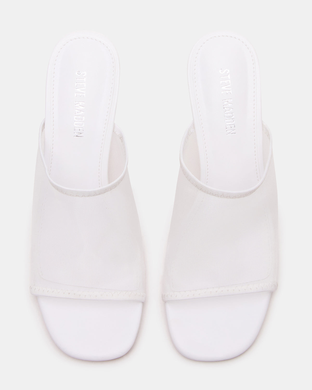 Steve Madden GLEAM White Women's Square-Toe Mule Heel