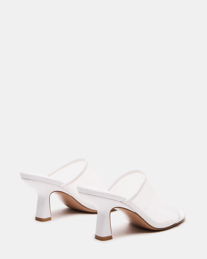 Steve Madden GLEAM White Women's Square-Toe Mule Heel