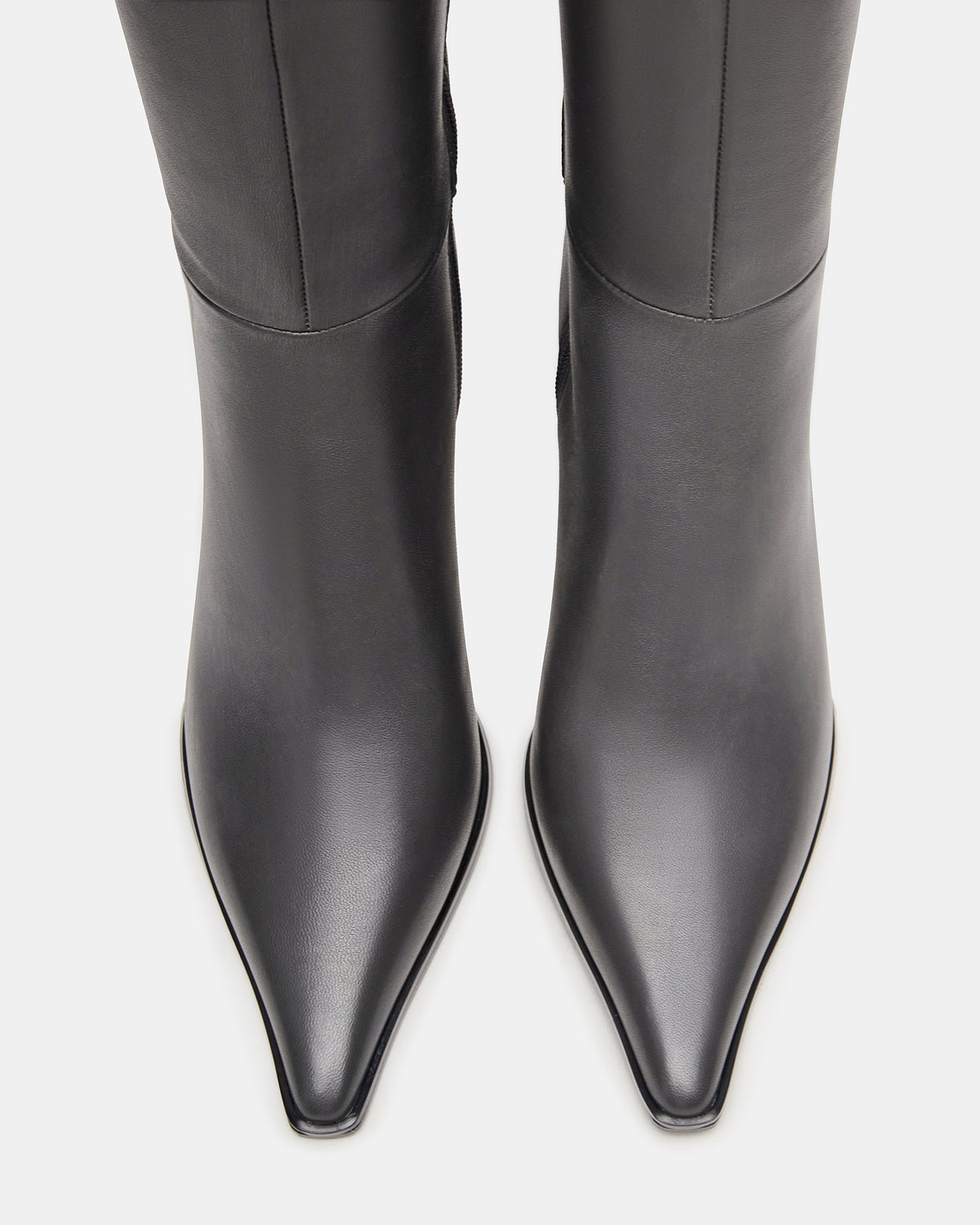 Steve Madden LINGO Grey Leather Pointed-Toe Knee-High Women's Boot