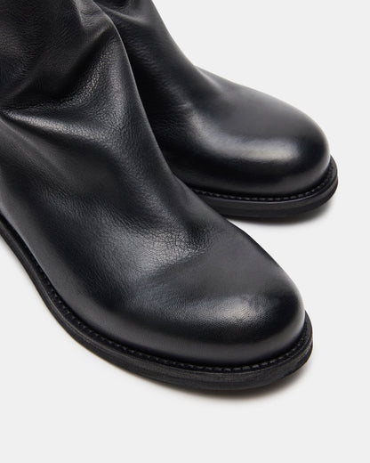 Steve Madden HUGHIE Black Leather Women's Ankle Boot