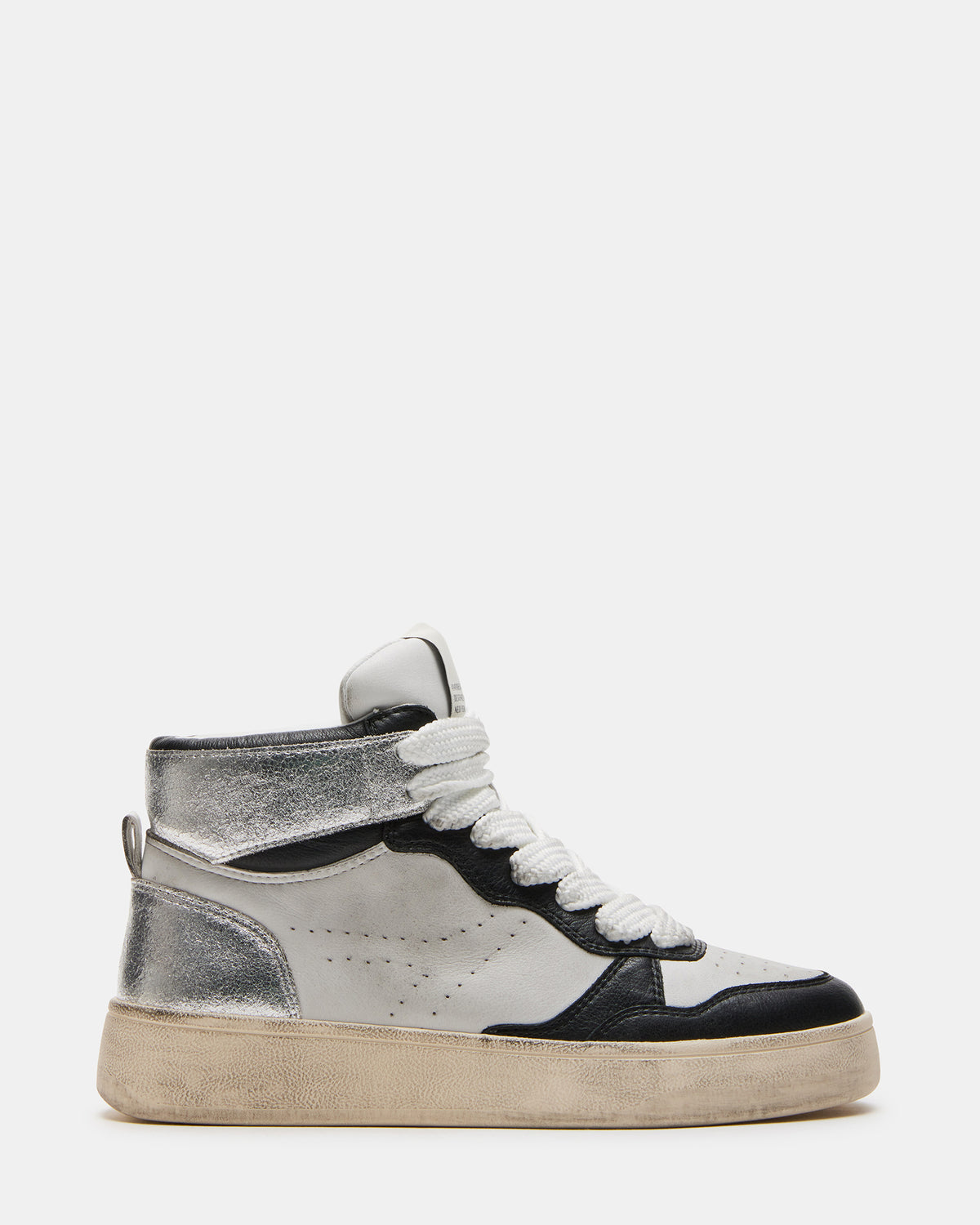 Steve Madden ENDLESS Black White High-Top Lace-Up Sneaker | Women's Sneakers