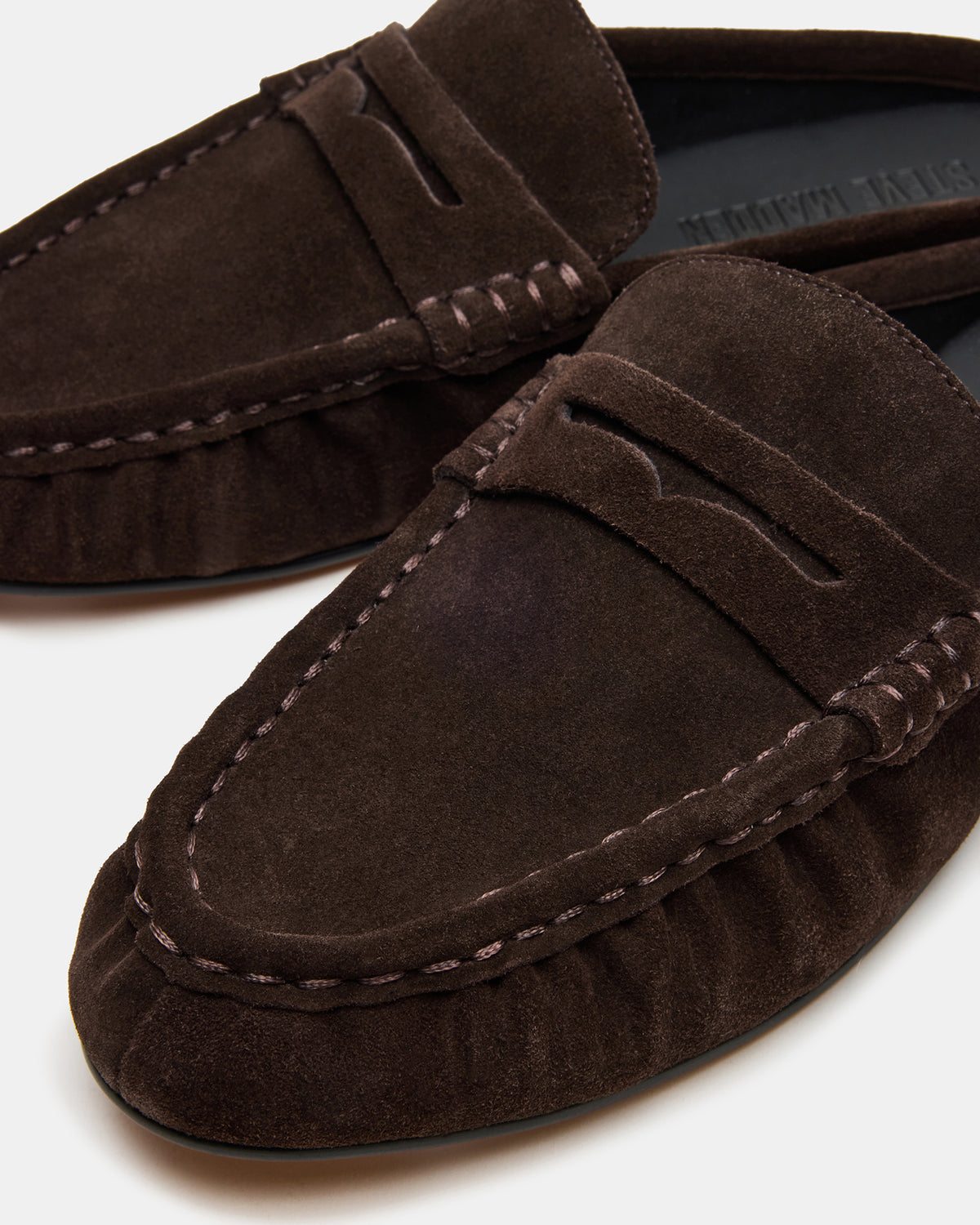 Steve Madden RAFE Chocolate Brown Suede Slip-On Mule Women's Flat