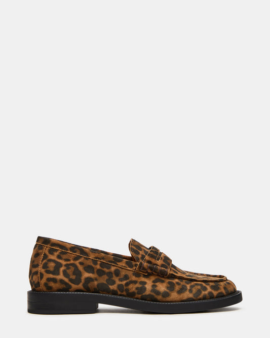 Steve Madden MADISON Leopard Suede Women's Penny Loafer