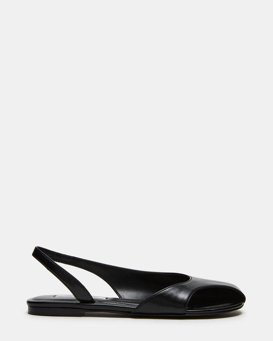 Steve Madden ZEST Black Slingback Cut-Out Round-Toe Women's Flat