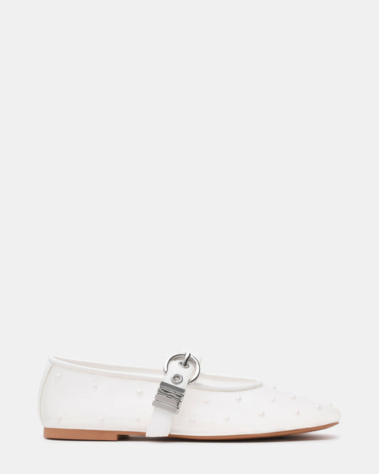 Steve Madden LUCIA Pearl Mesh Mary Jane Ballet Women's Flat