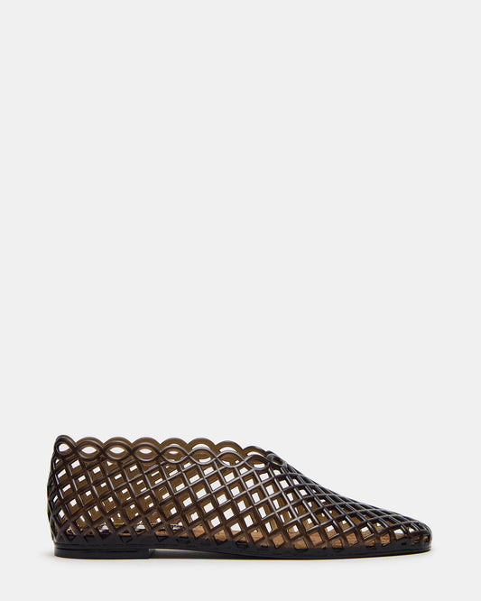 Steve Madden GROVE Black Square-Toe Jelly Women's Flat