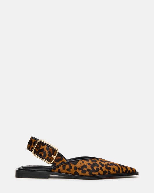 Steve Madden SHAY Leopard Pointed-Toe Slingback Ballet Women's Flat