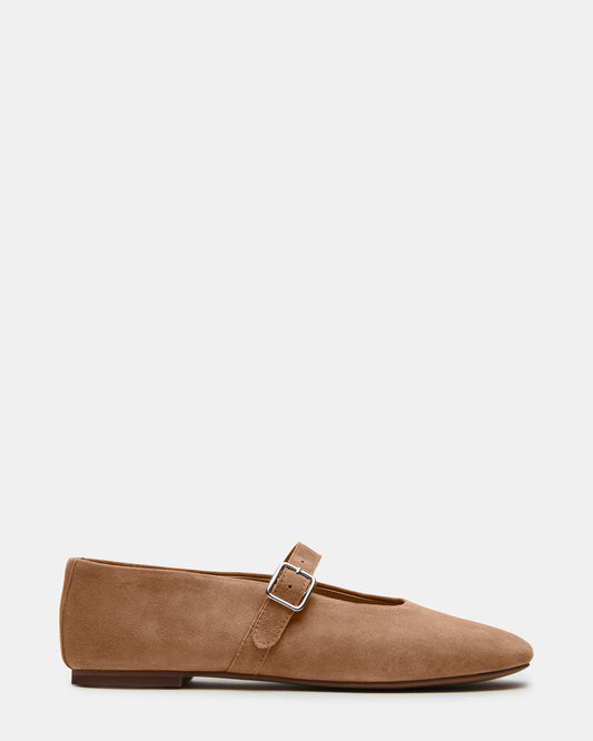 Steve Madden DREAMING Taupe Suede Women's Mary Jane Flats