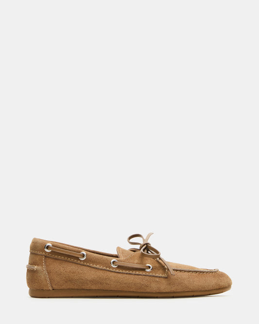Steve Madden SAG Taupe Suede Women's Boat Shoe