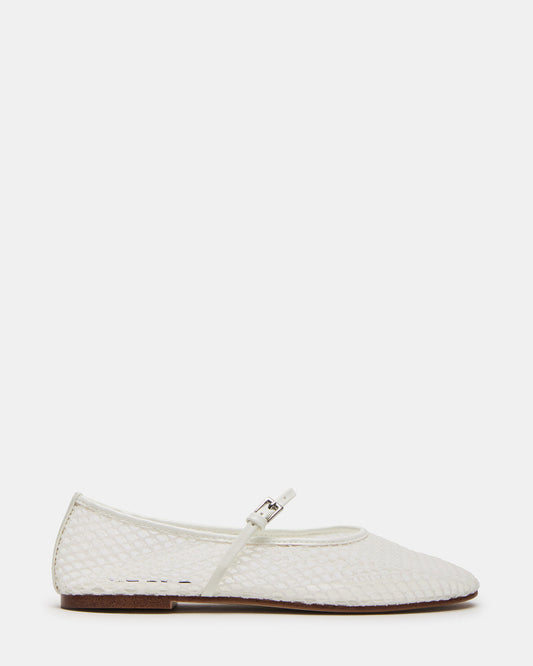 Steve Madden MAGS White Mary Jane Women's Ballet Flats