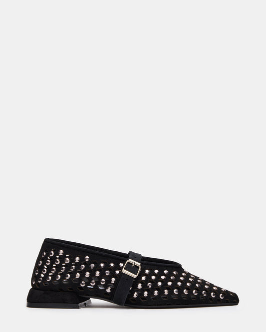 Steve Madden NICO Black Suede Women's Pointed-Toe Mary Jane Flat