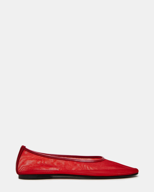 Steve Madden MEADOW Red Mesh Women's Ballet Flats