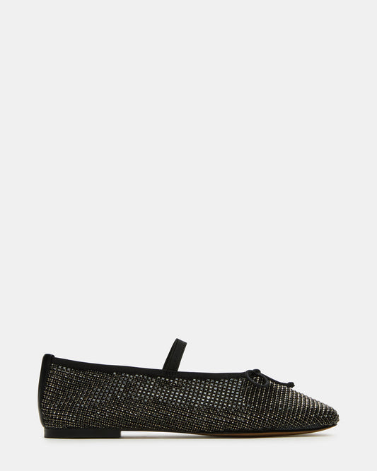 Steve Madden DELARA Rhinestones Black Multi Mary Jane Ballet Women's Flat