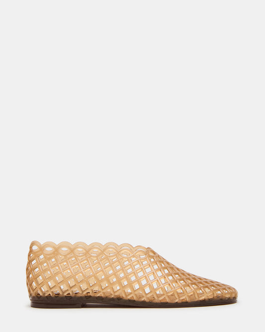 Steve Madden GROVE Tan Square-Toe Jelly Women's Flat