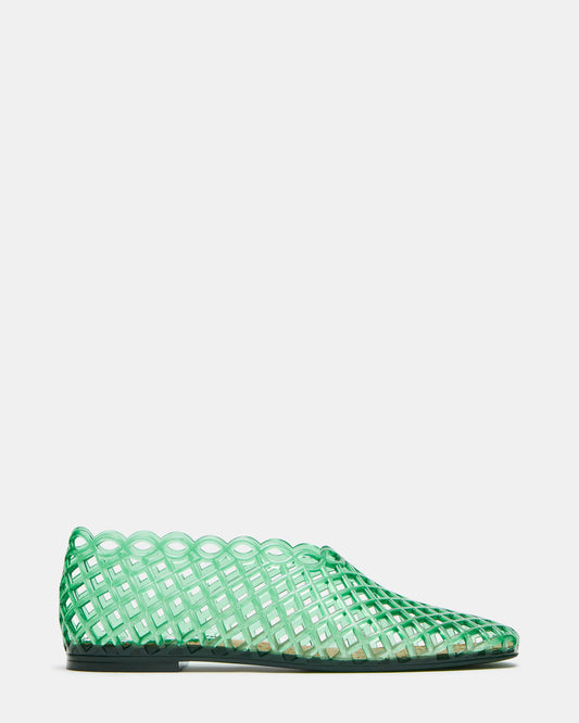 Steve Madden GROVE Green Square-Toe Jelly Women's Flat