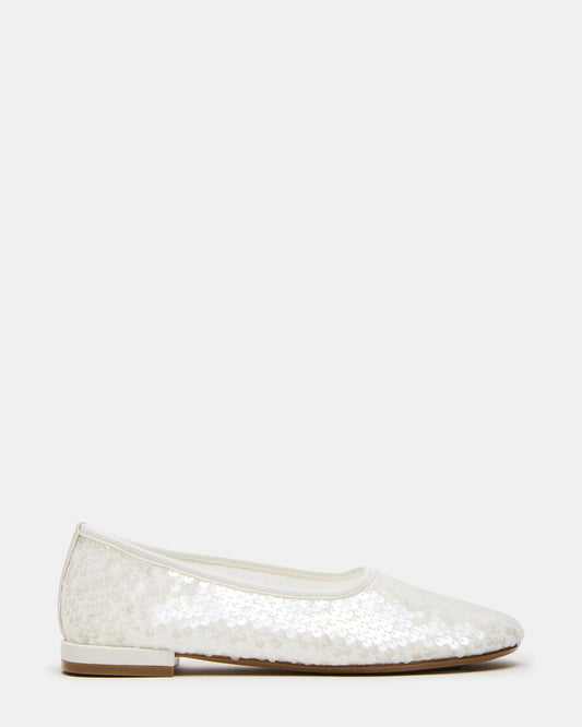 Steve Madden GARCELLE White Sequin Women's Ballet Flats