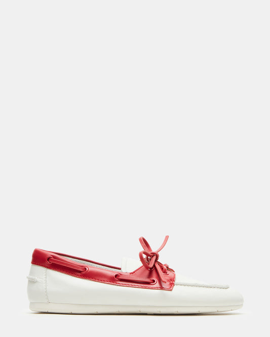 Steve Madden SAG Bone/Red Women's Boat Shoe
