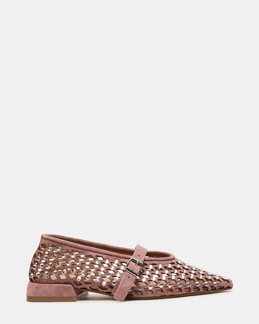 Steve Madden NICO Blush Suede Women's Pointed-Toe Mary Jane Flat