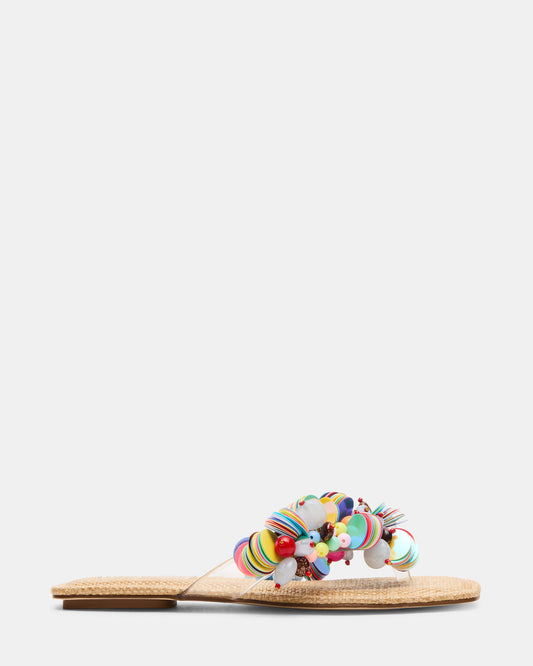 Steve Madden TRELLA Multi Beads Square-Toe Thong Women's Sandal