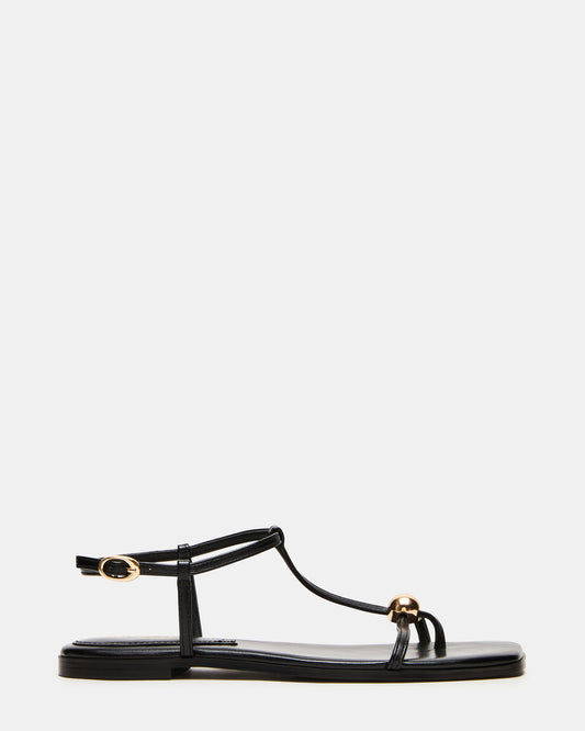 Steve Madden RITZY Black Square-Toe Strappy Women's Sandal