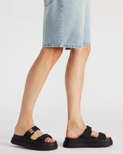 Steve Madden BIGSCHMONA JELLY Black Women's Platform Slide Sandal