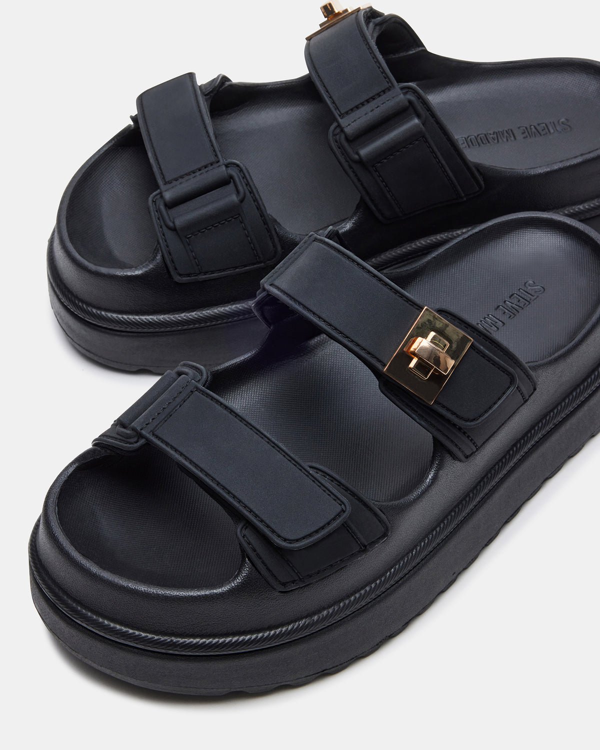 Steve Madden BIGSCHMONA JELLY Black Women's Platform Slide Sandal