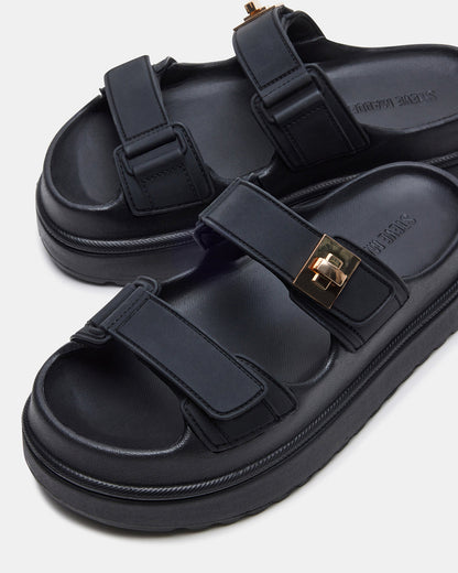 Steve Madden BIGSCHMONA JELLY Black Women's Platform Slide Sandal
