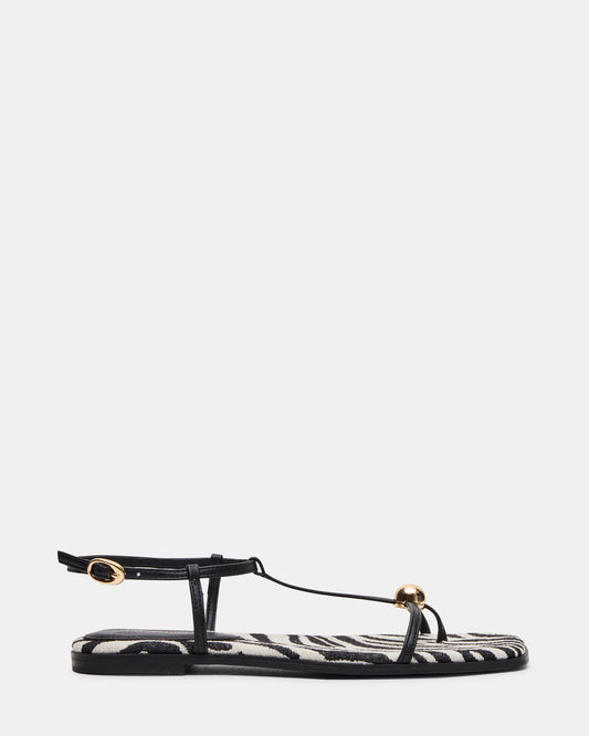Steve Madden RITZY Zebra Square-Toe Strappy Women's Sandal