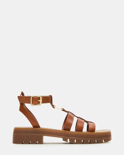 Steve Madden JARELLI Tan Leather Strappy Platform Women's Sandal