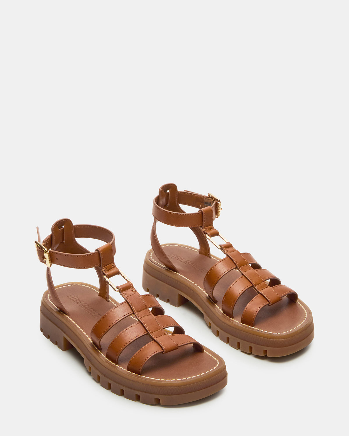 Steve Madden JARELLI Tan Leather Strappy Platform Women's Sandal
