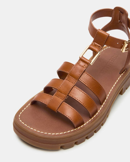 Steve Madden JARELLI Tan Leather Strappy Platform Women's Sandal