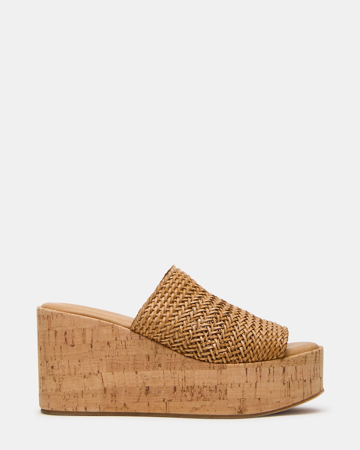 Steve Madden COASTAL Raffia Platform Wedge Mule Women's Sandal