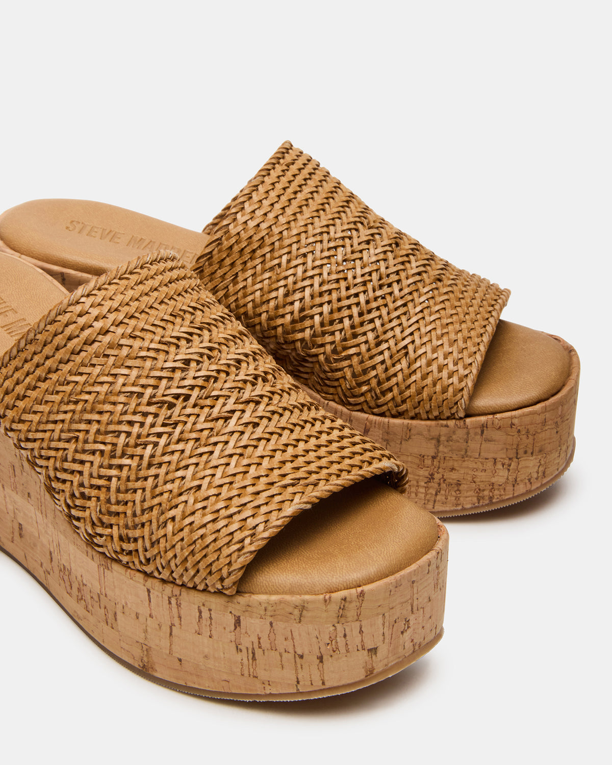 Steve Madden COASTAL Raffia Platform Wedge Mule Women's Sandal
