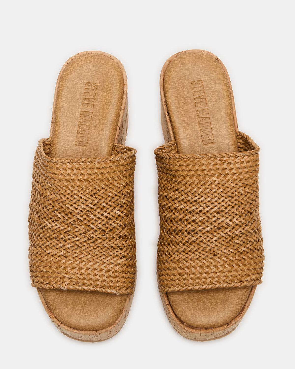 Steve Madden COASTAL Raffia Platform Wedge Mule Women's Sandal