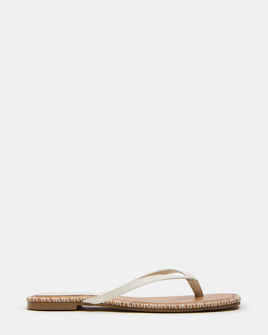 Steve Madden MARELLA Bone Leather Women's Thong Square-Toe Sandal