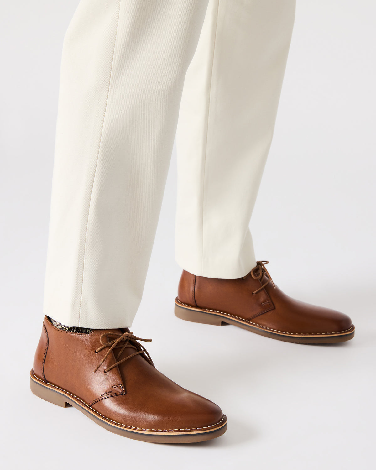 Steve Madden HARROS Tan Leather Men's Ankle Boots