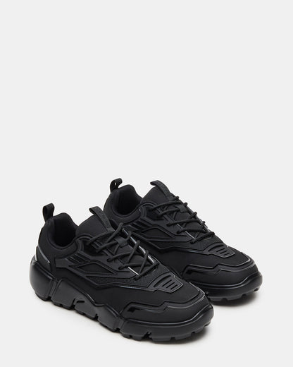 Steve Madden PACE Black Low-Top Lace-Up Men's Sneaker