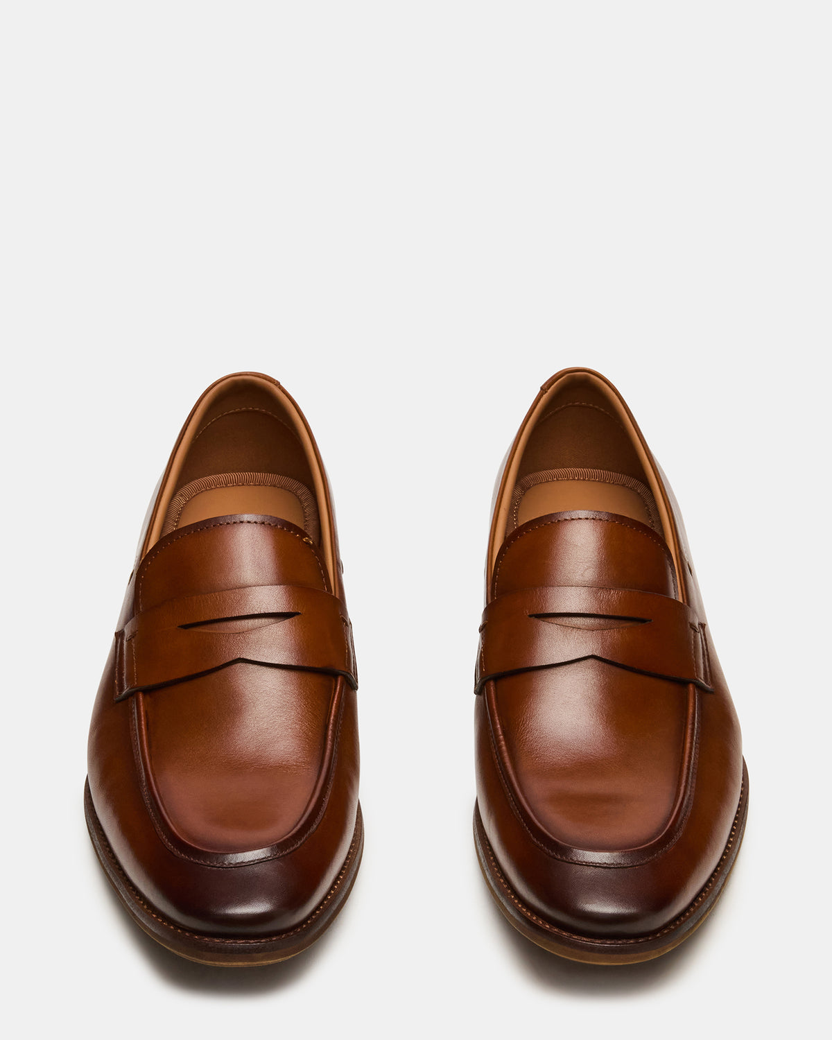 Steve Madden LIGHTNING Tan Leather Round-Toe Slip-On Men's Loafer