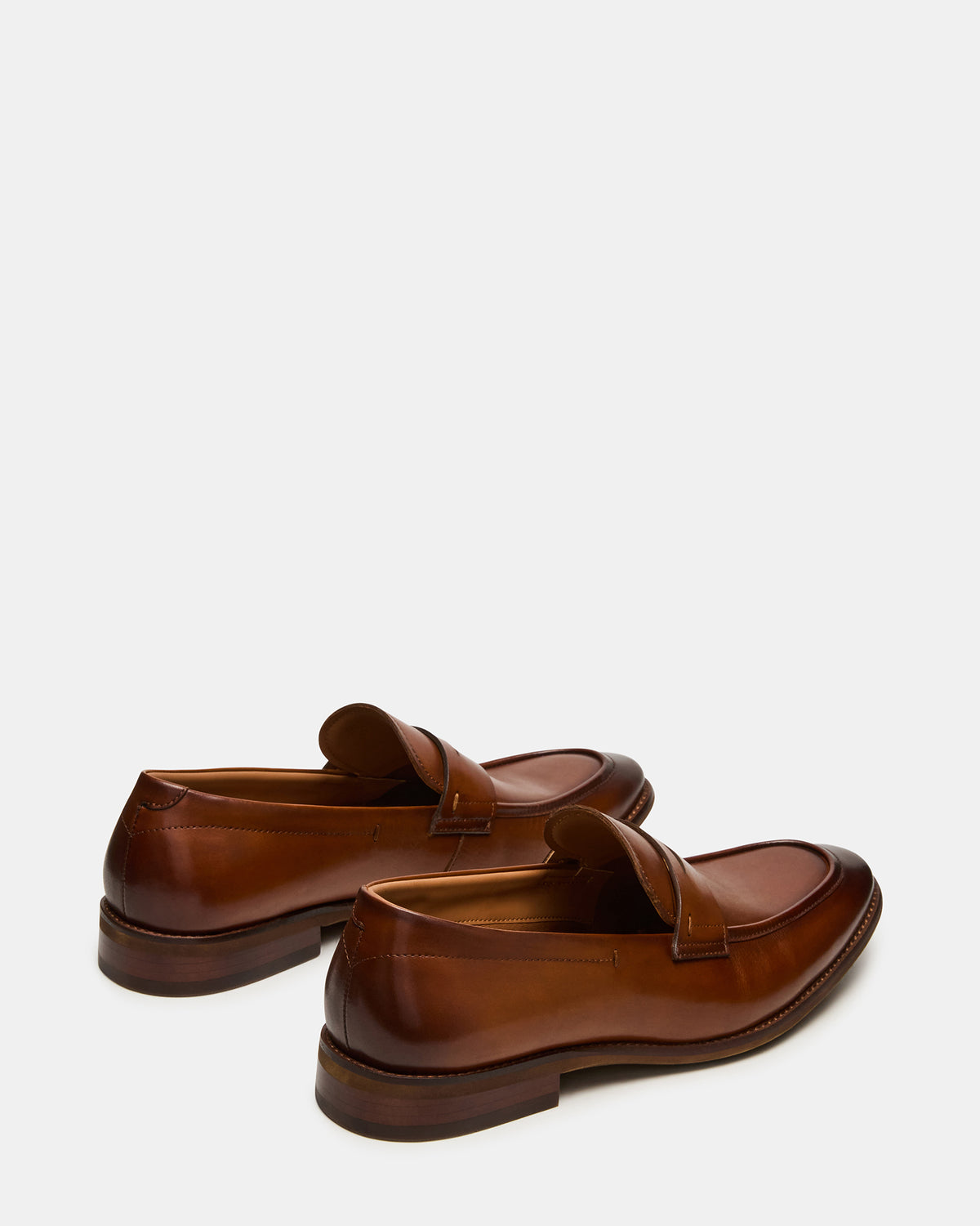 Steve Madden LIGHTNING Tan Leather Round-Toe Slip-On Men's Loafer