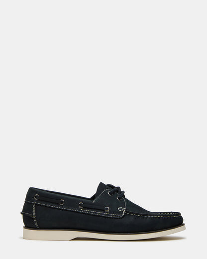 Steve Madden ZEPHYR Navy Slip-On Men's Boat Shoe Loafer