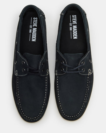 Steve Madden ZEPHYR Navy Slip-On Men's Boat Shoe Loafer