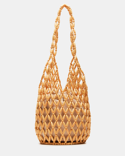 Steve Madden FIJI Natural Women's Beaded Shoulder Bag