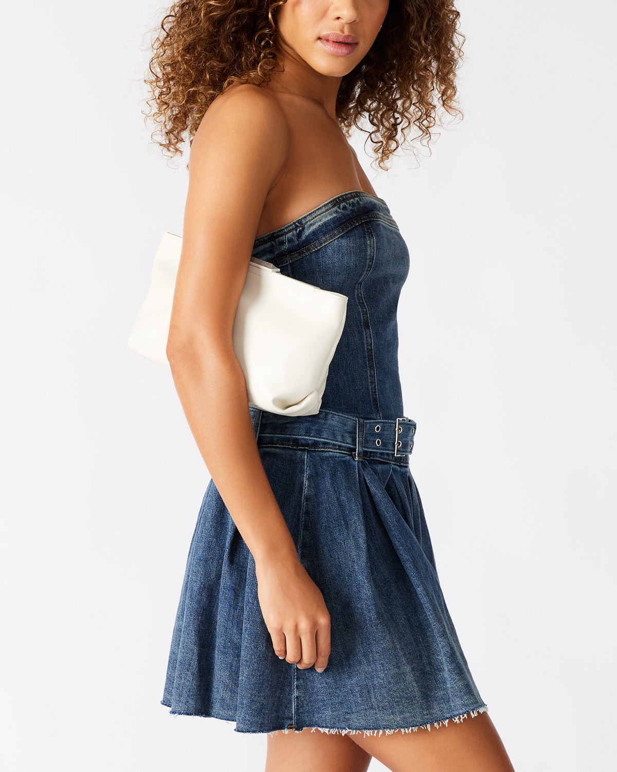 Steve Madden ANTONI Soft Oversized Clutch Bag Off-White | Women's Handbags