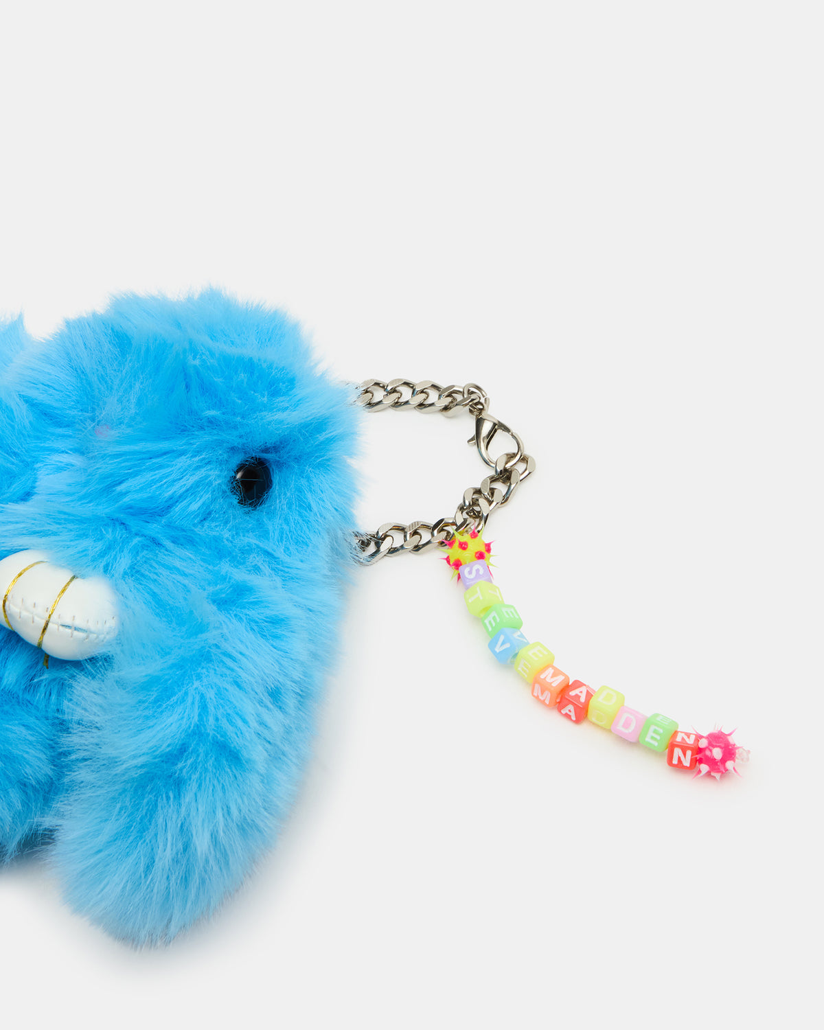 Steve Madden BUNNY BAG CHARM Blue Multi-Colored Alphabet Letter Beaded Plush Bunny Bag Charm