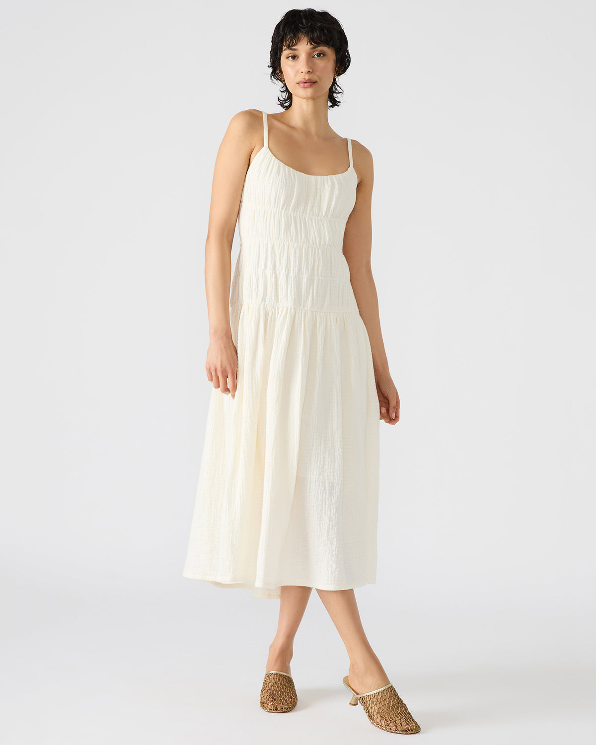 Steve Madden TOBY Ivory Maxi Flowy Bow Women's Dress